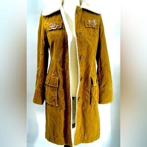 American Eagle Outfitters Unique Brown sherpa Trench Barn Coat Small